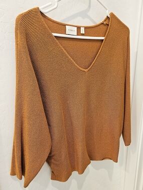 Cyrus Women's 3/4 Sleeve V-Neck Sweater in Yellow